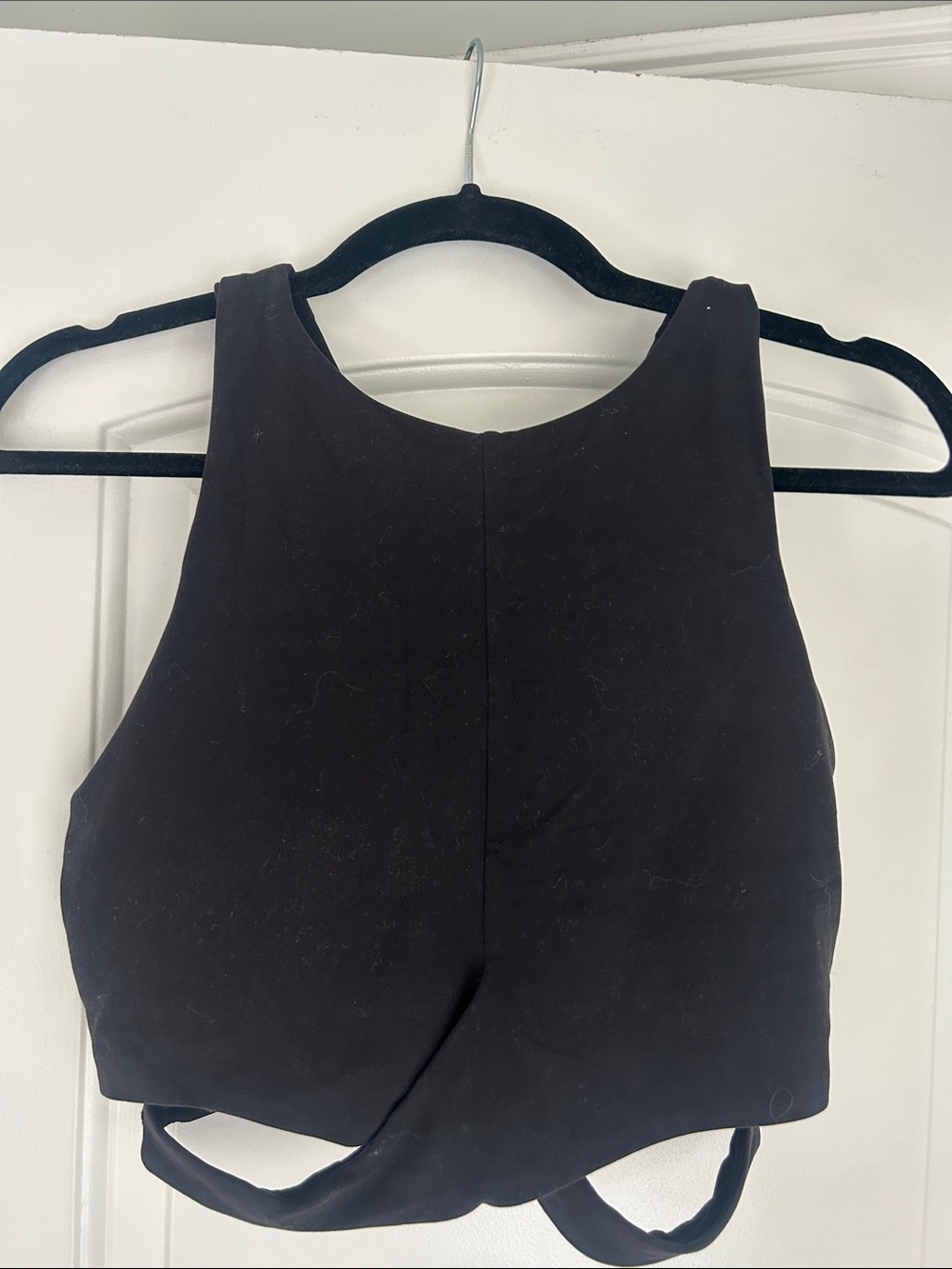 Athleta Black Sleeveless Cropped Tank Top